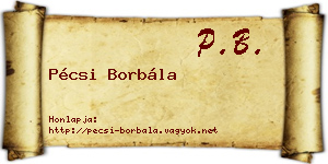 Pécsi Borbála névjegykártya