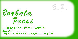 borbala pecsi business card