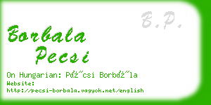 borbala pecsi business card